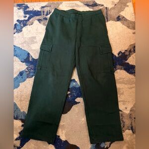 Dark Green Cargo Sweatpants